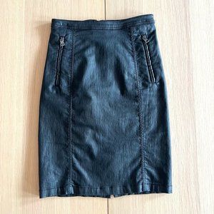 Burburry leather look waxed canvas skirt pencil
